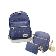 Canvas Women Backpack big student book bag with purse laptop 3pcs set Korean style Girl School Bags For Teenagers CF