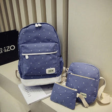 Canvas Women Backpack big student book bag with purse laptop 3pcs set Korean style Girl School Bags For Teenagers CF