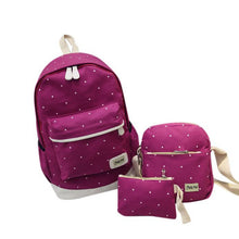 Canvas Women Backpack big student book bag with purse laptop 3pcs set Korean style Girl School Bags For Teenagers CF