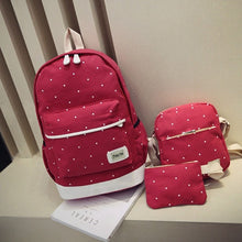 Canvas Women Backpack big student book bag with purse laptop 3pcs set Korean style Girl School Bags For Teenagers CF