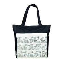 Cat Bag Bolsos femenina Handbag Design Women's Bag Canvas Cartoon Print Girls Shopping Shoulder Beach Bags CF