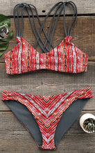 Colorful Printing Brazilian Bikinis Set Sexy Strap Vest Style Beach Wear trajes de bano N445 CF