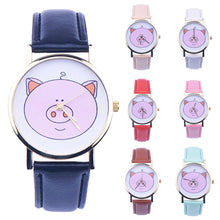 Creative Boy Girl Watch Kids Cute Pig Printed Watches Faux Leather Men Analog Watch Student Relogio CF