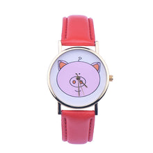 Creative Boy Girl Watch Kids Cute Pig Printed Watches Faux Leather Men Analog Watch Student Relogio CF