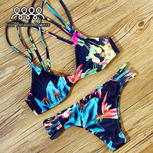 Cupshe Hot Cupshe Women Garden Floral Halter Bikini Set Beach Suit Biquini Floral beachwear N96ZN1 CF