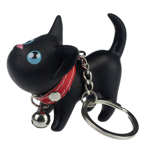 Cute Cat Kitten Keychain Hook Decoration For Handbag Keyring Bell Key Chain Rings For Handbags Accessories CF