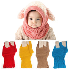 Cute Love novelty Baby Kids Girls Boys Warm Woolen Coif Hood Scarf Caps Hats warm knit scarf CF