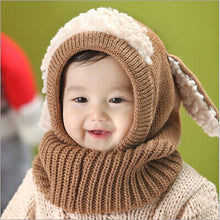 Cute Love novelty Baby Kids Girls Boys Warm Woolen Coif Hood Scarf Caps Hats warm knit scarf CF