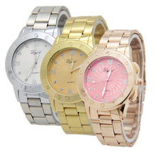 DGJUD Lady Quartz Gold Watches Women Silver Wristwatch Luxury Rhinestone Crystal Quartz Relogio Feminino CF