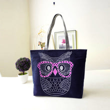 Designer Handbags Lady Owl Print Shopping Shoulder Canvas Bag Tote Purse bolsos femenina CF