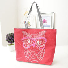Designer Handbags Lady Owl Print Shopping Shoulder Canvas Bag Tote Purse bolsos femenina CF