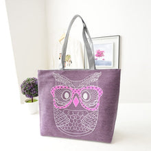 Designer Handbags Lady Owl Print Shopping Shoulder Canvas Bag Tote Purse bolsos femenina CF