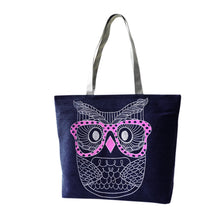 Designer Handbags Lady Owl Print Shopping Shoulder Canvas Bag Tote Purse bolsos femenina CF