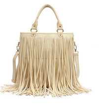 Designer Handbags Street Western Punk Tassel Fringe Tote Bags PU Leather Shoulder Casual Bag bolsos mujer CF