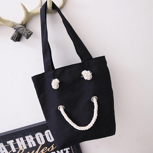 Designer Handbags Women Canvas Smile Face Bags bolsos femenina Shoulder Tote Bag Casual Handbag CF