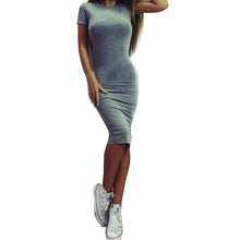 Dress Clubwear Night Wear Bodycon Beach Casual Vestidos Women Sexy Solid Short Sleeve Slim Dresses CF
