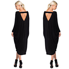 Dress Women Sexy Long Dresses Vestidos Loose Casual Party Long sleeve beach backless Solid Vestido de festa CF