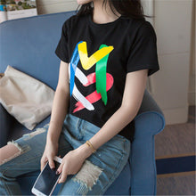 Embroidery T-shirts New  Women Summer T Shirt Fashion Tops Plus Size Female Short Sleeve t shirts 72610 SM6