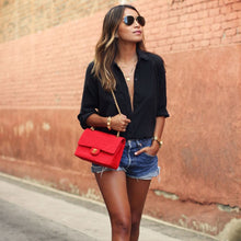 Europe Style Women Blouse Boyfriend Shirt Chiffon Blouses Large Size Casual Black Shirts Women Sexy V Neck Blouses Blusa CF