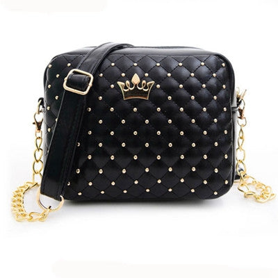 Excellent Quality Womens Bag Women Messenger Bags Rivet Chain Shoulder Bag PU Leather Crossbody Ladies Bolso CF