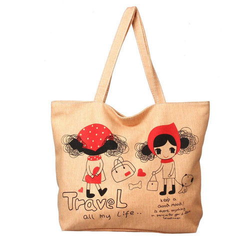 Excellent Quality Canvas Tote European Style Printing Women Handbag Canvas Beach Bags Girls Bolsa Feminina 1# CF