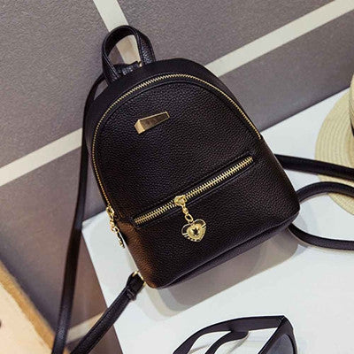 Famous Backpack Design Women Backpacks Solid Vintage Girls School Bags for Girls Black Leather Backpack Zipper CF
