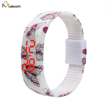Bracelet Girl Women Digital Watch Sports Silicone LED Butterfly Pattern Ultra Thin Wrist Watches Relogio CF