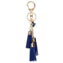 Casual PU Tassels women keychain bag pendant alloy car key chain ring holder retro jewelry for women CF