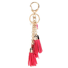 Casual PU Tassels women keychain bag pendant alloy car key chain ring holder retro jewelry for women CF