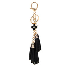 Casual PU Tassels women keychain bag pendant alloy car key chain ring holder retro jewelry for women CF