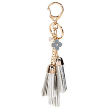 Casual PU Tassels women keychain bag pendant alloy car key chain ring holder retro jewelry for women CF