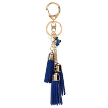 Casual PU Tassels women keychain bag pendant alloy car key chain ring holder retro jewelry for women CF