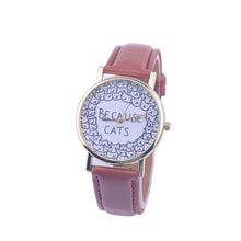 Cat Print Dial Watches Lovely Women Dress Watch Charms Lady Casual Reloj Quartz Watches orologio da polso 5 Colors CF