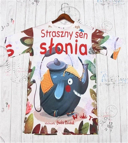 Fashion Thai Tide Card Cartoon Character Print New  Summer Women Vestidos Casual Short Sleeve Dress Plus Size Loose Dresses SM6