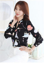 Fashion Woman Tops Shirt  Causal Stand Collar Blouses Long Sleeves Shirts Loose Female Office Work Wear Tops Shirt 33059 SM6
