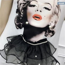 Fashion Women Shirt  Woman Head Print Short Sleeve Tee 3D Lace Decoration T-shirt Loose White Plus Size Tops Tee 33003 SM6