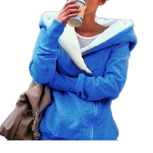 Female Autumn Winter Zip-up Thickening Long Sleeve Plus Size Hoody Coat With Zipper 70095 SM6