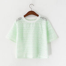 Female Short Shirt  Summer O-neck Shirt Sexy Clothes Fashion Woman Chiffon Shirt 33068 SM6