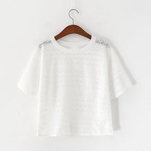 Female Short Shirt  Summer O-neck Shirt Sexy Clothes Fashion Woman Chiffon Shirt 33068 SM6