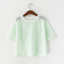Female Short Shirt  Summer O-neck Shirt Sexy Clothes Fashion Woman Chiffon Shirt 33068 SM6