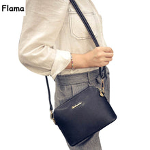 Flama Women Shell Bags Shoulder Crossbody Faux Leather Purse Messenger Satchel Black Bag Bolsos Femenina CF