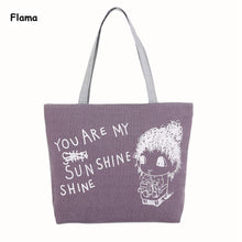 Flama Bags Handbags Women Cute Printing Casual Canvas Shoulder Bag Bolsos Femenina CF