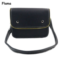 Flama Crossbody Bags Women Vintage Zipper PU Leather Handbag Messenger Saddle Shoulder Bag Bolsos Femenina CF