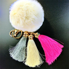 Imitate Rabbit Fur Ball Plush Fur Key Chain Tassel Pompom Car Bag Keychain Key Ring Pendant Jewelry CF