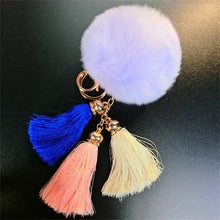 Imitate Rabbit Fur Ball Plush Fur Key Chain Tassel Pompom Car Bag Keychain Key Ring Pendant Jewelry CF