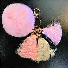 Imitate Rabbit Fur Ball Plush Fur Key Chain Tassel Pompom Car Bag Keychain Key Ring Pendant Jewelry CF