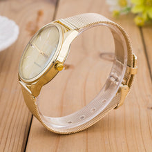 Geneva Gold Watch Women Relogio Feminino Ladies Crystal Stainless Steel Mesh Band Dress Clock CF