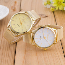 Geneva Gold Watch Women Relogio Feminino Ladies Crystal Stainless Steel Mesh Band Dress Clock CF