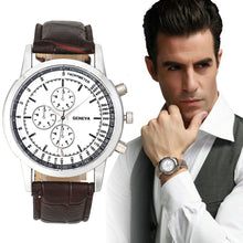 Geneva Lxuury Men Watch Men's Business Design Leather Band Montre Casual Military Quartz Wrist Watch Sport Simple Reloj CF