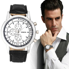 Geneva Lxuury Men Watch Men's Business Design Leather Band Montre Casual Military Quartz Wrist Watch Sport Simple Reloj CF